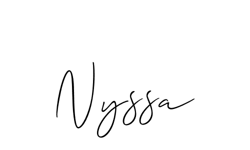 Design your own signature with our free online signature maker. With this signature software, you can create a handwritten (Allison_Script) signature for name Nyssa. Nyssa signature style 2 images and pictures png