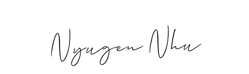 You should practise on your own different ways (Allison_Script) to write your name (Nyugen Nhu) in signature. don't let someone else do it for you. Nyugen Nhu signature style 2 images and pictures png