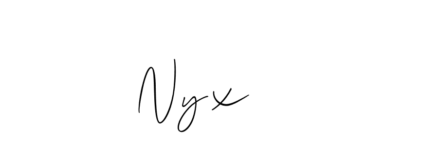 How to Draw Nyx   ♡ signature style? Allison_Script is a latest design signature styles for name Nyx   ♡. Nyx   ♡ signature style 2 images and pictures png