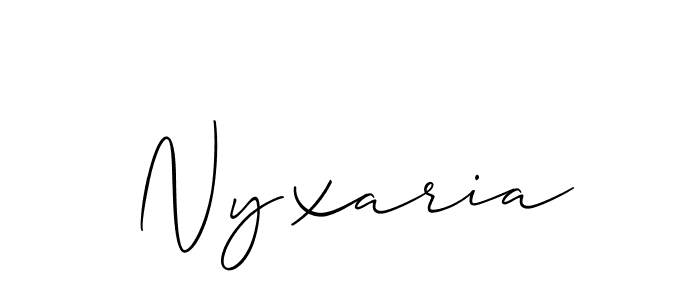 How to make Nyxaria signature? Allison_Script is a professional autograph style. Create handwritten signature for Nyxaria name. Nyxaria signature style 2 images and pictures png