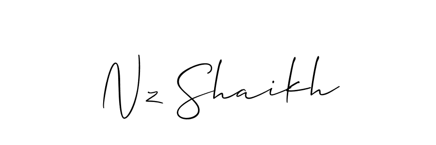 Also we have Nz Shaikh name is the best signature style. Create professional handwritten signature collection using Allison_Script autograph style. Nz Shaikh signature style 2 images and pictures png