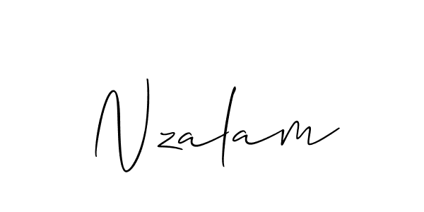 How to make Nzalam signature? Allison_Script is a professional autograph style. Create handwritten signature for Nzalam name. Nzalam signature style 2 images and pictures png