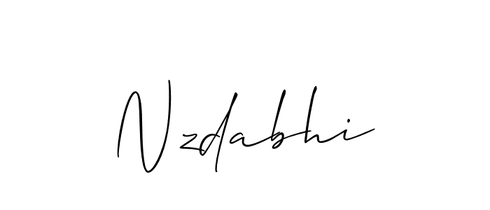 Create a beautiful signature design for name Nzdabhi. With this signature (Allison_Script) fonts, you can make a handwritten signature for free. Nzdabhi signature style 2 images and pictures png