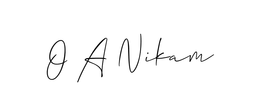 O A Nikam stylish signature style. Best Handwritten Sign (Allison_Script) for my name. Handwritten Signature Collection Ideas for my name O A Nikam. O A Nikam signature style 2 images and pictures png