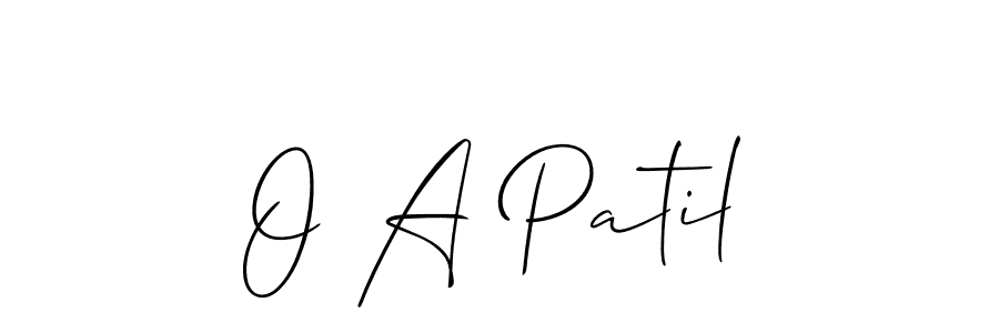 How to make O A Patil name signature. Use Allison_Script style for creating short signs online. This is the latest handwritten sign. O A Patil signature style 2 images and pictures png