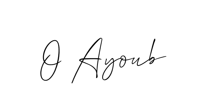 if you are searching for the best signature style for your name O Ayoub. so please give up your signature search. here we have designed multiple signature styles  using Allison_Script. O Ayoub signature style 2 images and pictures png