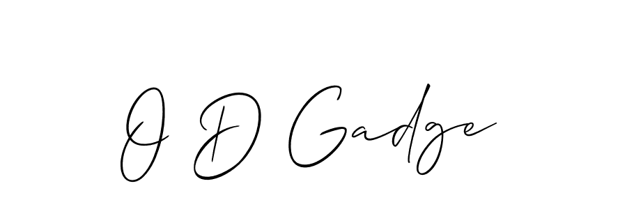 Also we have O D Gadge name is the best signature style. Create professional handwritten signature collection using Allison_Script autograph style. O D Gadge signature style 2 images and pictures png