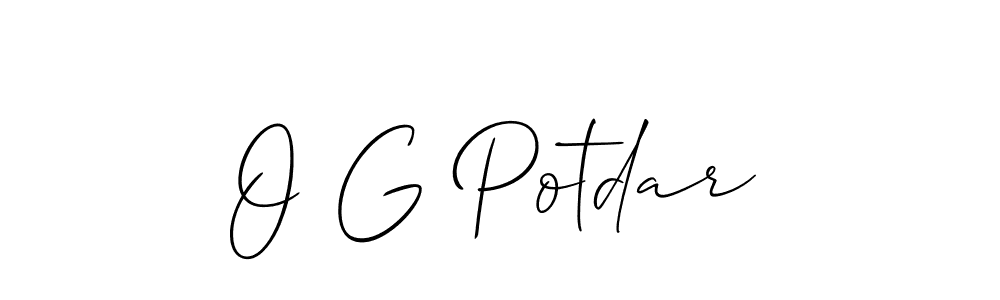 You should practise on your own different ways (Allison_Script) to write your name (O G Potdar) in signature. don't let someone else do it for you. O G Potdar signature style 2 images and pictures png