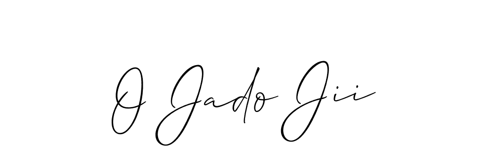 Allison_Script is a professional signature style that is perfect for those who want to add a touch of class to their signature. It is also a great choice for those who want to make their signature more unique. Get O Jado Jii name to fancy signature for free. O Jado Jii signature style 2 images and pictures png