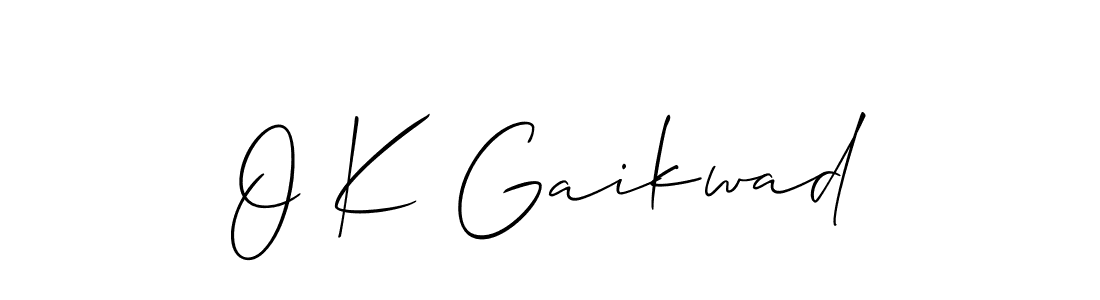 Allison_Script is a professional signature style that is perfect for those who want to add a touch of class to their signature. It is also a great choice for those who want to make their signature more unique. Get O K Gaikwad name to fancy signature for free. O K Gaikwad signature style 2 images and pictures png