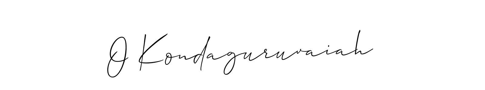 Make a beautiful signature design for name O Kondaguruvaiah. With this signature (Allison_Script) style, you can create a handwritten signature for free. O Kondaguruvaiah signature style 2 images and pictures png