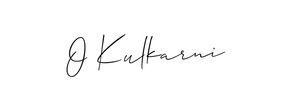 if you are searching for the best signature style for your name O Kulkarni. so please give up your signature search. here we have designed multiple signature styles  using Allison_Script. O Kulkarni signature style 2 images and pictures png