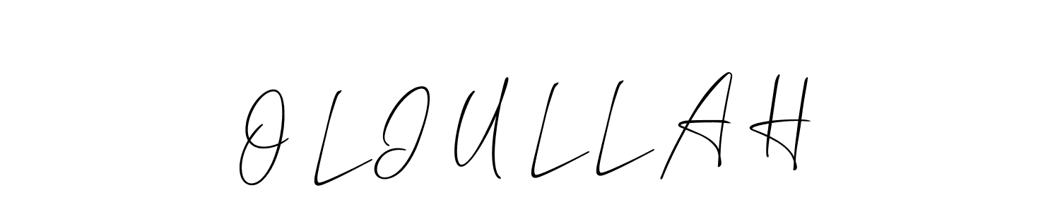 The best way (Allison_Script) to make a short signature is to pick only two or three words in your name. The name O L I U L L A H include a total of six letters. For converting this name. O L I U L L A H signature style 2 images and pictures png