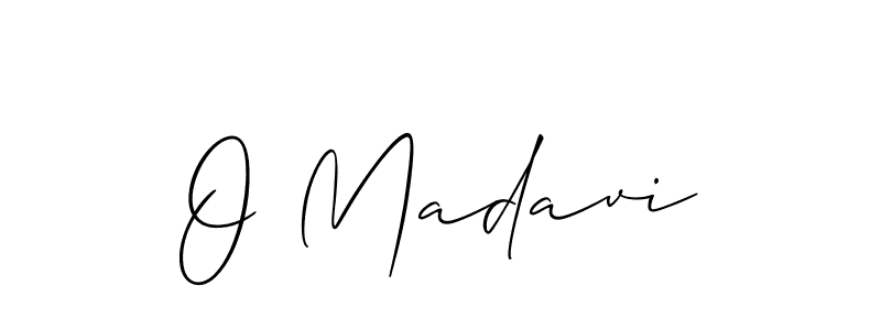 The best way (Allison_Script) to make a short signature is to pick only two or three words in your name. The name O Madavi include a total of six letters. For converting this name. O Madavi signature style 2 images and pictures png