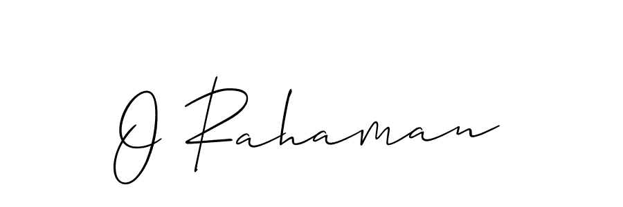 Create a beautiful signature design for name O Rahaman. With this signature (Allison_Script) fonts, you can make a handwritten signature for free. O Rahaman signature style 2 images and pictures png