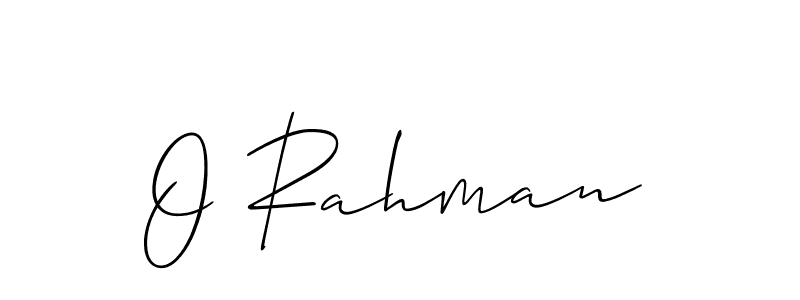 Also You can easily find your signature by using the search form. We will create O Rahman name handwritten signature images for you free of cost using Allison_Script sign style. O Rahman signature style 2 images and pictures png