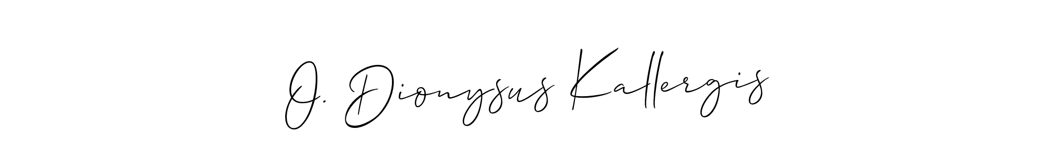 Make a short O. Dionysus Kallergis signature style. Manage your documents anywhere anytime using Allison_Script. Create and add eSignatures, submit forms, share and send files easily. O. Dionysus Kallergis signature style 2 images and pictures png