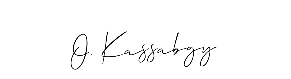 The best way (Allison_Script) to make a short signature is to pick only two or three words in your name. The name O. Kassabgy include a total of six letters. For converting this name. O. Kassabgy signature style 2 images and pictures png