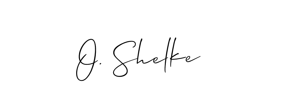 How to make O. Shelke name signature. Use Allison_Script style for creating short signs online. This is the latest handwritten sign. O. Shelke signature style 2 images and pictures png