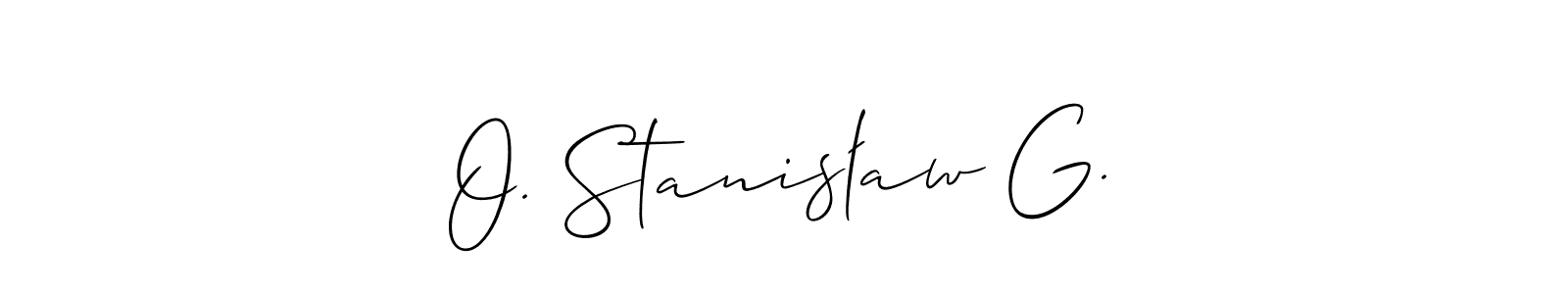 Create a beautiful signature design for name O. Stanisław G.. With this signature (Allison_Script) fonts, you can make a handwritten signature for free. O. Stanisław G. signature style 2 images and pictures png