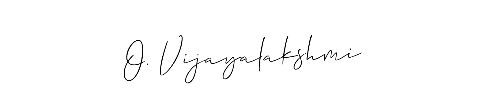 Also we have O. Vijayalakshmi name is the best signature style. Create professional handwritten signature collection using Allison_Script autograph style. O. Vijayalakshmi signature style 2 images and pictures png