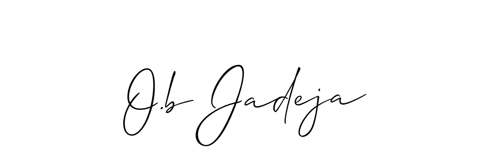 Design your own signature with our free online signature maker. With this signature software, you can create a handwritten (Allison_Script) signature for name O.b Jadeja. O.b Jadeja signature style 2 images and pictures png