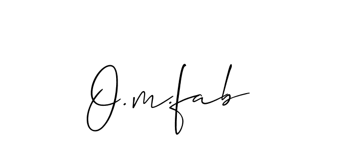 if you are searching for the best signature style for your name O.m.fab. so please give up your signature search. here we have designed multiple signature styles  using Allison_Script. O.m.fab signature style 2 images and pictures png