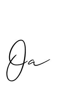 Create a beautiful signature design for name Oa. With this signature (Allison_Script) fonts, you can make a handwritten signature for free. Oa signature style 2 images and pictures png