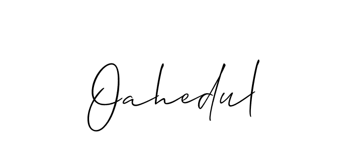 Use a signature maker to create a handwritten signature online. With this signature software, you can design (Allison_Script) your own signature for name Oahedul. Oahedul signature style 2 images and pictures png