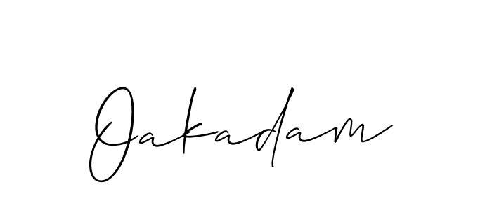 Make a short Oakadam signature style. Manage your documents anywhere anytime using Allison_Script. Create and add eSignatures, submit forms, share and send files easily. Oakadam signature style 2 images and pictures png