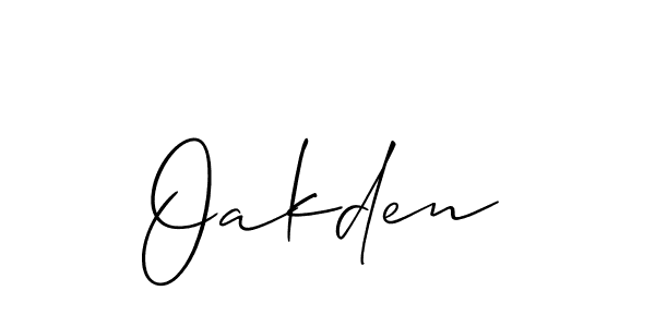 Oakden stylish signature style. Best Handwritten Sign (Allison_Script) for my name. Handwritten Signature Collection Ideas for my name Oakden. Oakden signature style 2 images and pictures png