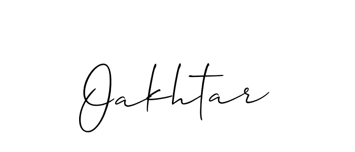 Use a signature maker to create a handwritten signature online. With this signature software, you can design (Allison_Script) your own signature for name Oakhtar. Oakhtar signature style 2 images and pictures png