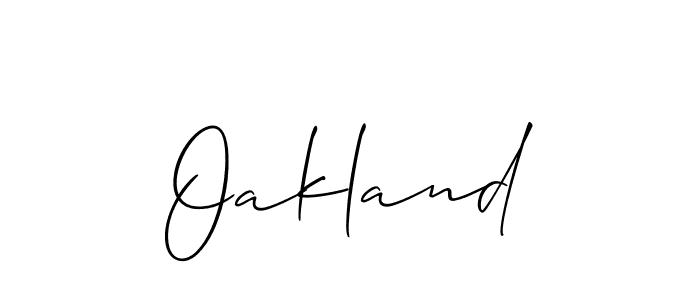 Make a beautiful signature design for name Oakland. With this signature (Allison_Script) style, you can create a handwritten signature for free. Oakland signature style 2 images and pictures png