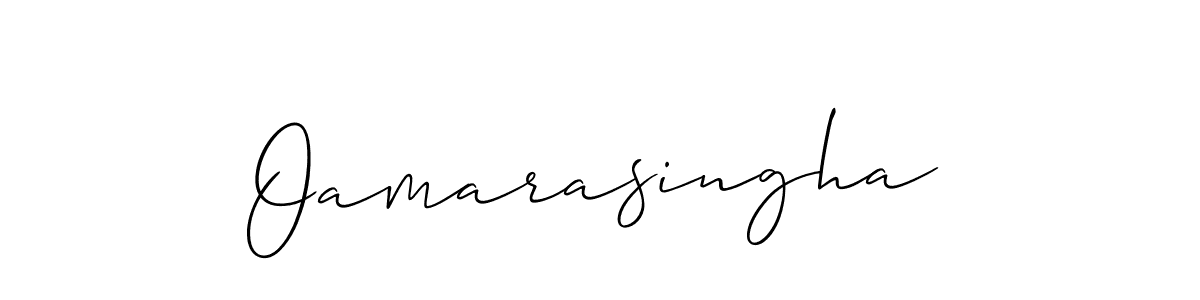 The best way (Allison_Script) to make a short signature is to pick only two or three words in your name. The name Oamarasingha include a total of six letters. For converting this name. Oamarasingha signature style 2 images and pictures png