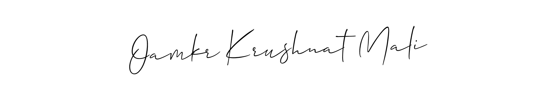 Allison_Script is a professional signature style that is perfect for those who want to add a touch of class to their signature. It is also a great choice for those who want to make their signature more unique. Get Oamkr Krushnat Mali name to fancy signature for free. Oamkr Krushnat Mali signature style 2 images and pictures png
