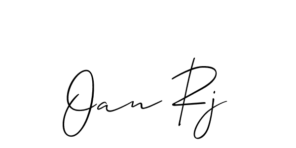 Create a beautiful signature design for name Oan Rj. With this signature (Allison_Script) fonts, you can make a handwritten signature for free. Oan Rj signature style 2 images and pictures png