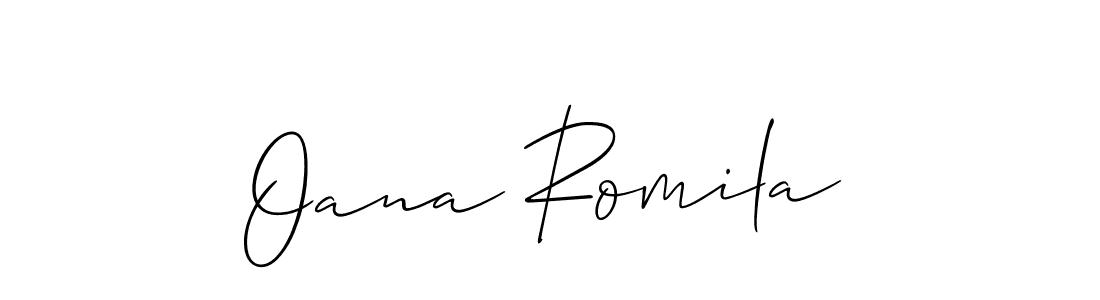 Make a beautiful signature design for name Oana Romila. With this signature (Allison_Script) style, you can create a handwritten signature for free. Oana Romila signature style 2 images and pictures png