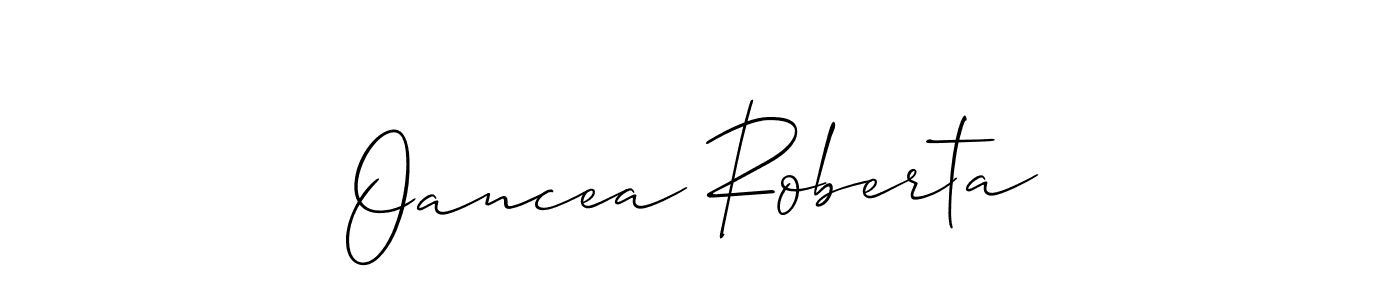 Use a signature maker to create a handwritten signature online. With this signature software, you can design (Allison_Script) your own signature for name Oancea Roberta. Oancea Roberta signature style 2 images and pictures png