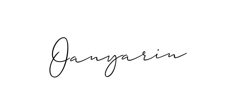 Create a beautiful signature design for name Oanyarin. With this signature (Allison_Script) fonts, you can make a handwritten signature for free. Oanyarin signature style 2 images and pictures png