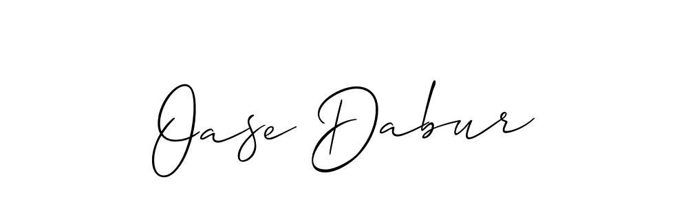 Create a beautiful signature design for name Oase Dabur. With this signature (Allison_Script) fonts, you can make a handwritten signature for free. Oase Dabur signature style 2 images and pictures png