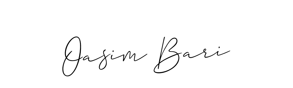 Oasim Bari stylish signature style. Best Handwritten Sign (Allison_Script) for my name. Handwritten Signature Collection Ideas for my name Oasim Bari. Oasim Bari signature style 2 images and pictures png
