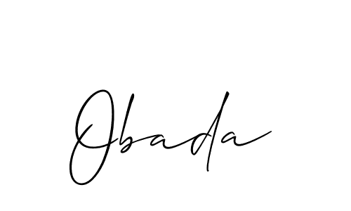 Design your own signature with our free online signature maker. With this signature software, you can create a handwritten (Allison_Script) signature for name Obada. Obada signature style 2 images and pictures png