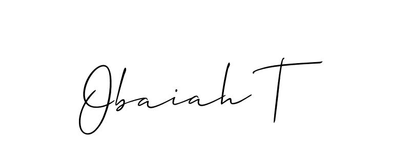 You should practise on your own different ways (Allison_Script) to write your name (Obaiah T) in signature. don't let someone else do it for you. Obaiah T signature style 2 images and pictures png