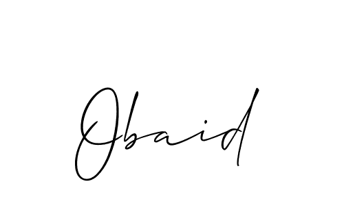 Use a signature maker to create a handwritten signature online. With this signature software, you can design (Allison_Script) your own signature for name Obaid. Obaid signature style 2 images and pictures png