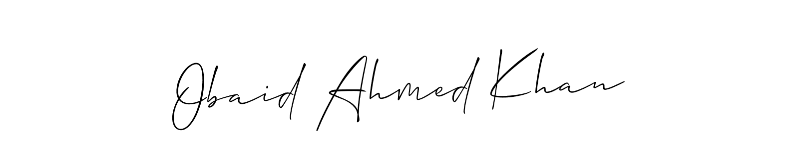 Also You can easily find your signature by using the search form. We will create Obaid Ahmed Khan name handwritten signature images for you free of cost using Allison_Script sign style. Obaid Ahmed Khan signature style 2 images and pictures png