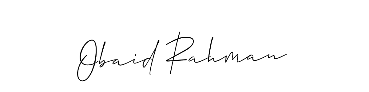 Allison_Script is a professional signature style that is perfect for those who want to add a touch of class to their signature. It is also a great choice for those who want to make their signature more unique. Get Obaid Rahman name to fancy signature for free. Obaid Rahman signature style 2 images and pictures png