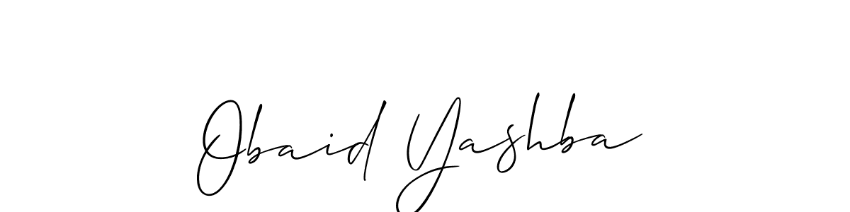 Obaid Yashba stylish signature style. Best Handwritten Sign (Allison_Script) for my name. Handwritten Signature Collection Ideas for my name Obaid Yashba. Obaid Yashba signature style 2 images and pictures png