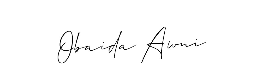Obaida Awni stylish signature style. Best Handwritten Sign (Allison_Script) for my name. Handwritten Signature Collection Ideas for my name Obaida Awni. Obaida Awni signature style 2 images and pictures png