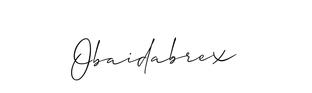 The best way (Allison_Script) to make a short signature is to pick only two or three words in your name. The name Obaidabrex include a total of six letters. For converting this name. Obaidabrex signature style 2 images and pictures png