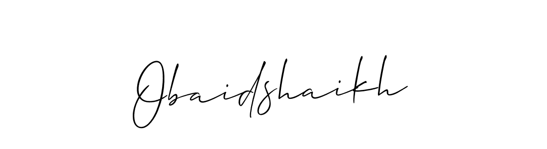 The best way (Allison_Script) to make a short signature is to pick only two or three words in your name. The name Obaidshaikh include a total of six letters. For converting this name. Obaidshaikh signature style 2 images and pictures png